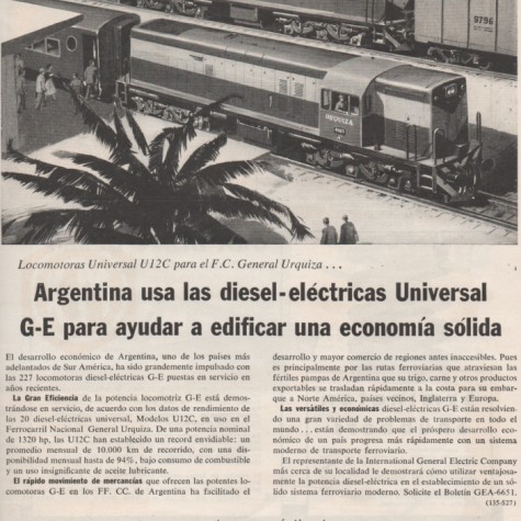 Argentina usa las locomotoras universal U12 C